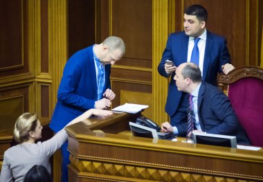 27 JANUARY, 2015 -- KYIV, UKRAINE: Verkhovna Rada announced Russia aggressor. Preparations are underway for the meeting.