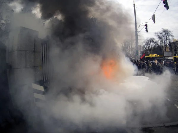 Prapor 'Aydar' protest v Kyjevě — Stock fotografie