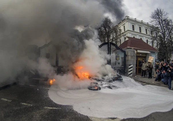 Bataljonen "Aydar" protest i Kiev — Stockfoto