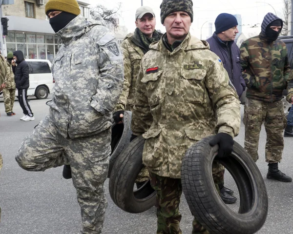 Batalion "Aydar" protestu w Kijowie — Zdjęcie stockowe