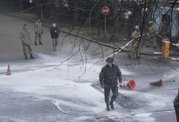 Bataljon 'Aydar' protest in Kiev — Stockfoto