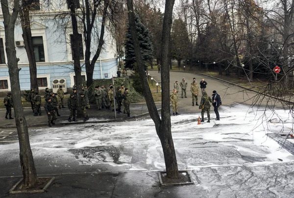 Battalion 'Aydar' protest in Kiev — Stock Photo, Image