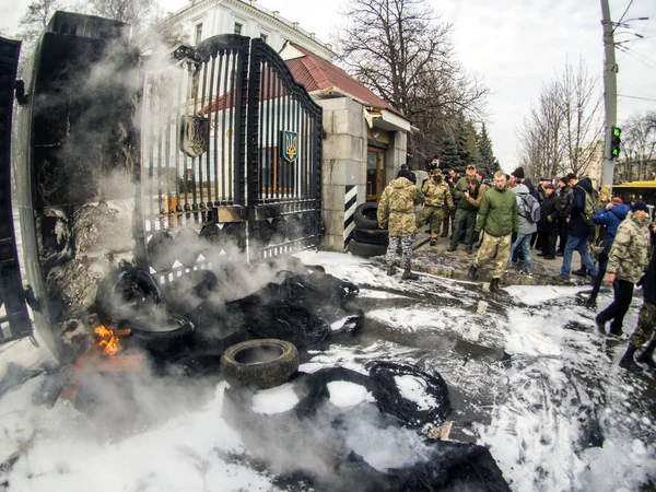 Bataljon 'Aydar' protest in Kiev — Stockfoto