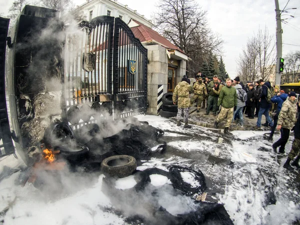 Протест батальона "Айдар" в Киеве — стоковое фото