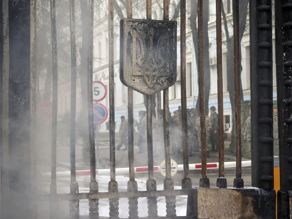 Bataljon 'Aydar' protest in Kiev — Stockfoto