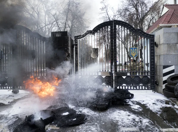 Протест батальона "Айдар" в Киеве — стоковое фото