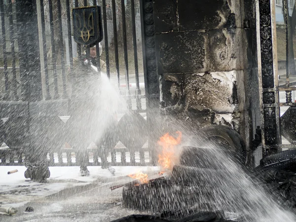 Bataljonen "Aydar" protest i Kiev — Stockfoto