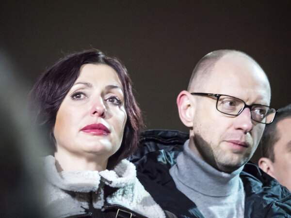 Prime Arseniy Yatsenyuk with his wife