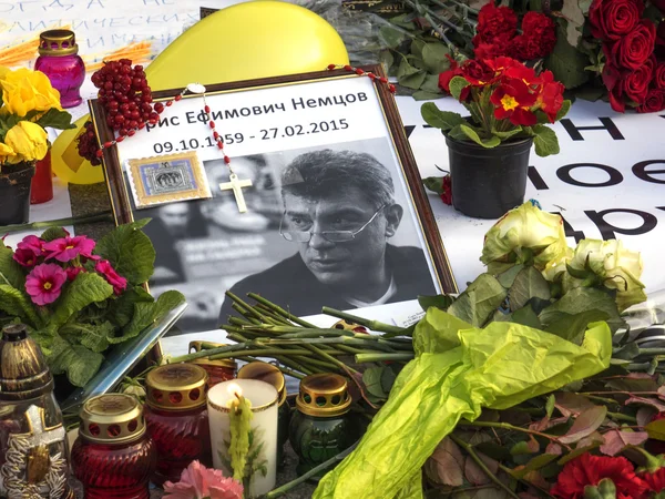 Митинг памяти Бориса Немцова в Киеве — стоковое фото