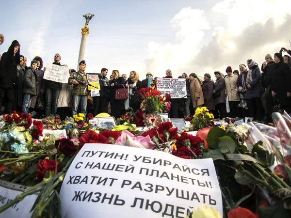 Rally in memory of Boris Nemtsov in Kiev — Stock Photo, Image