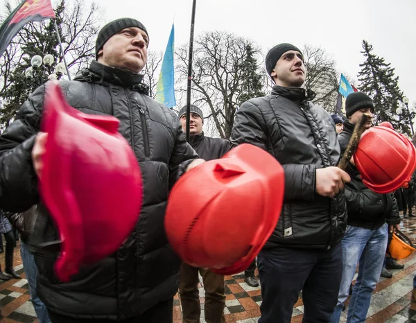 Miners near the Verkhovna Rada — Stock Photo, Image