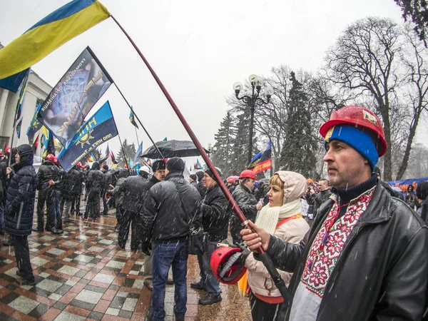 Шахтарі біля Верховної Ради — стокове фото