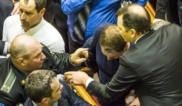 Mass fight in the Verkhovna Rada of Ukraine — Stock Photo, Image