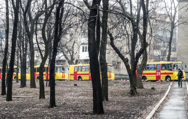 Uma explosão numa mina de carvão de Zasyadko em Donetsk — Fotografia de Stock