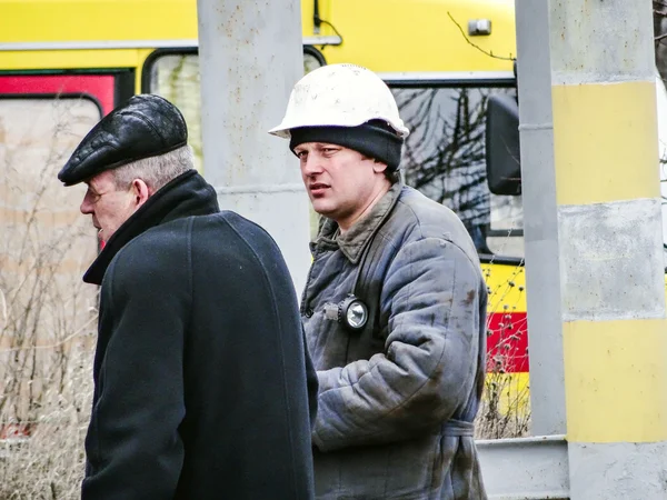 Una explosión en una mina de carbón de Zasyadko en Donetsk — Foto de Stock