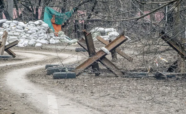 Checkpoint separatisti filo-russi a Donetsk — Foto Stock