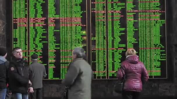 Estación central de tren en Kiev, Ucrania — Vídeos de Stock