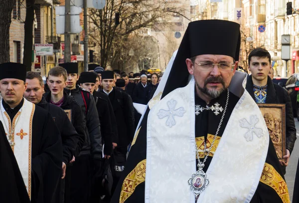 Niedziela Palmowa procesji religijnej na Ukrainie — Zdjęcie stockowe