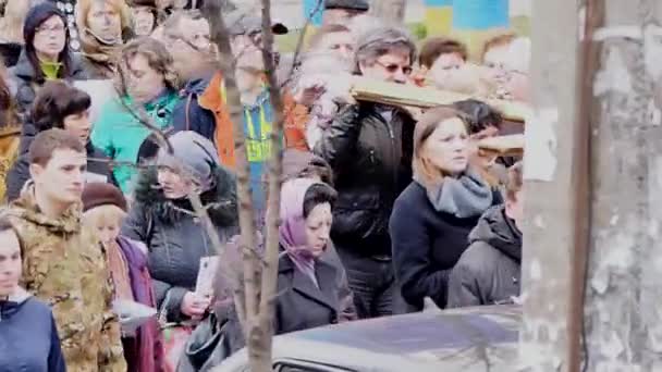 Niedziela Palmowa procesji religijnej na Ukrainie — Wideo stockowe