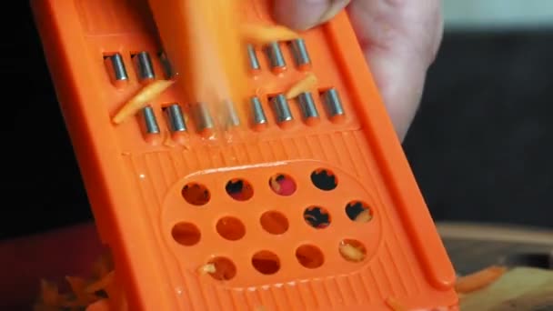 Woman Grate Carrot — Stock Video