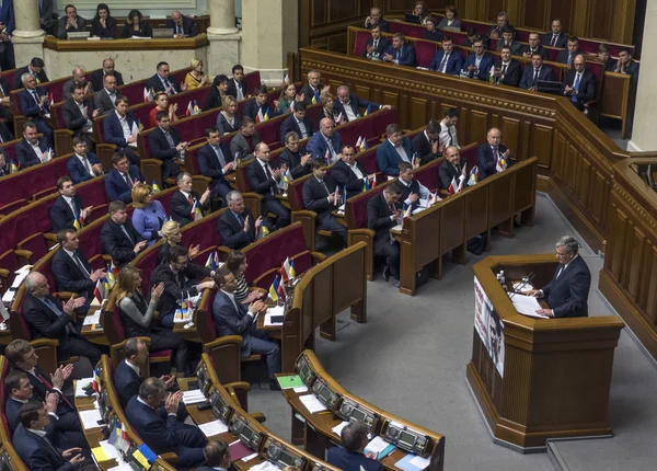 Presidente de Polonia dio un discurso — Foto de Stock