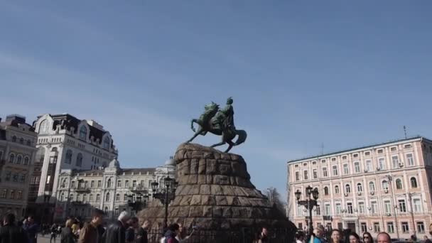 Monumen Bohdan Khmelnytsky — Stok Video