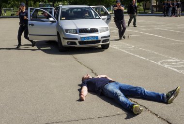 Policemen in the Institute for Police training Ukraine clipart