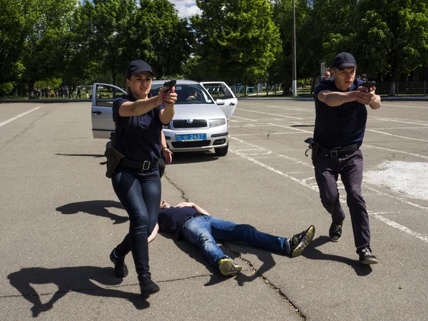 Poliser i Institutet för polisen utbildning Ukraina — Stockfoto