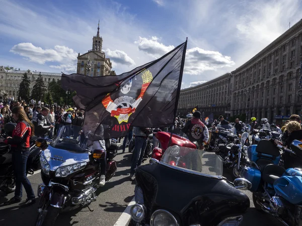 Ukrajinská motorkářů v Kyjevě — Stock fotografie