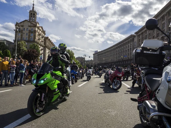 Ukrainian bikers passed in Kiev — Stock Photo, Image