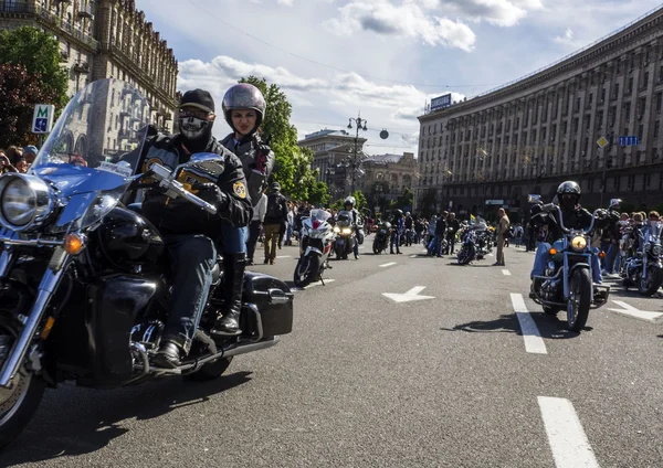 Ukrainian bikers passed in Kiev — Stock Photo, Image