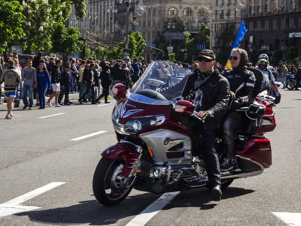 Ukrainian bikers passed in Kiev — Stock Photo, Image