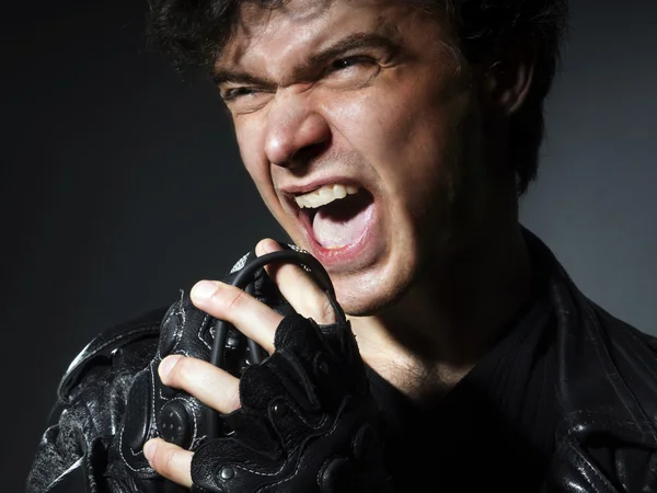 Rock Singer screaming — Stock Photo, Image