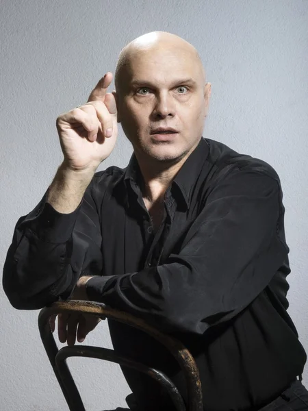 Caucasian bald man — Stock Photo, Image