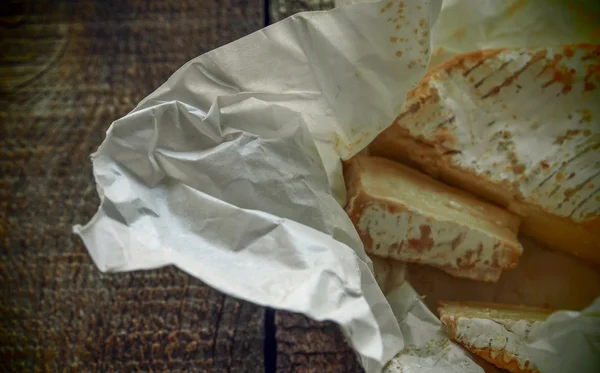 Fromage blanc à pâte molle, vue du dessus — Photo