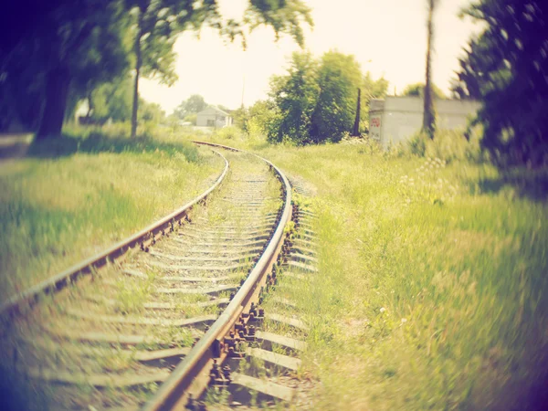 Tåg järnväg, närbild — Stockfoto