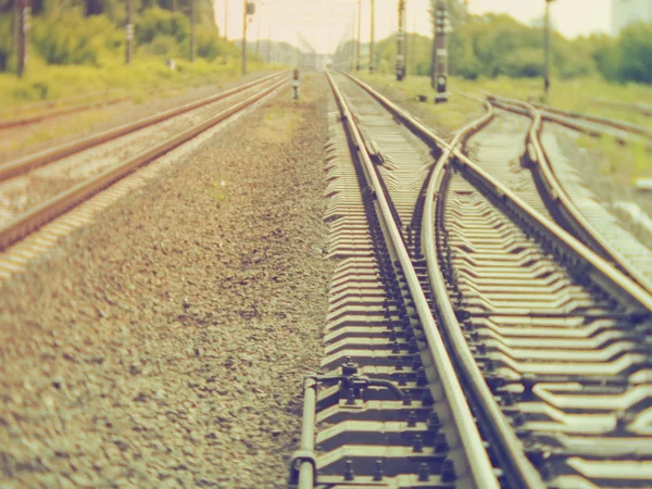 Tåg järnväg, Retro stil — Stockfoto