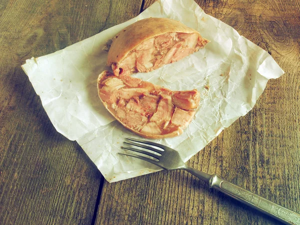 Headcheese caseiro embainhado porco estômago — Fotografia de Stock