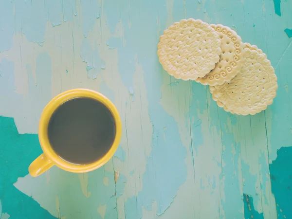 Tasse Kaffee und Kekse — Stockfoto