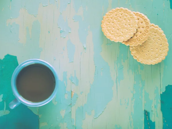 Taza de café y galletas —  Fotos de Stock