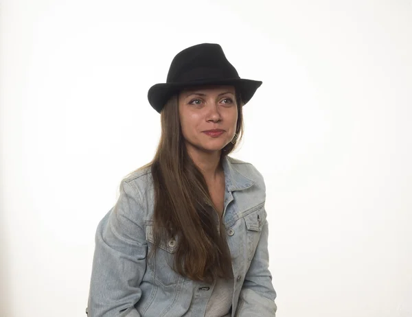 Young woman in a denim — Stock Photo, Image