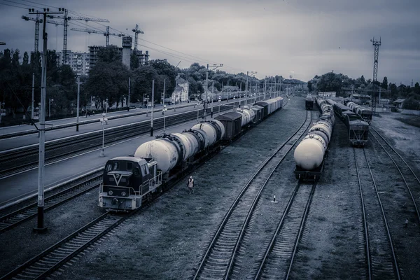 Kolejowe stoczni — Zdjęcie stockowe