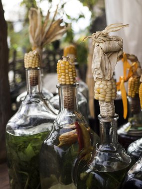 bottles of moonshine