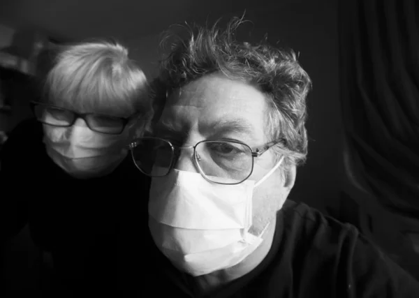 黒と白のインフルエンザの流行 — ストック写真
