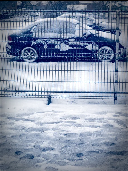 Snow-covered car