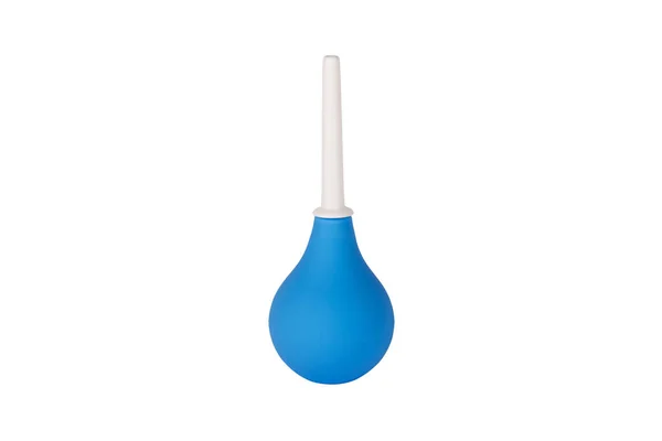 Blue Enema Syringe Bulb Isolated White Background — Stock Photo, Image