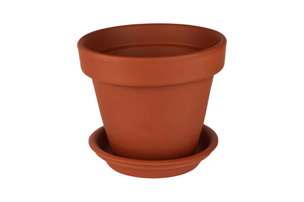 Brown Clay Pot Isolated White Background — Stock Photo, Image
