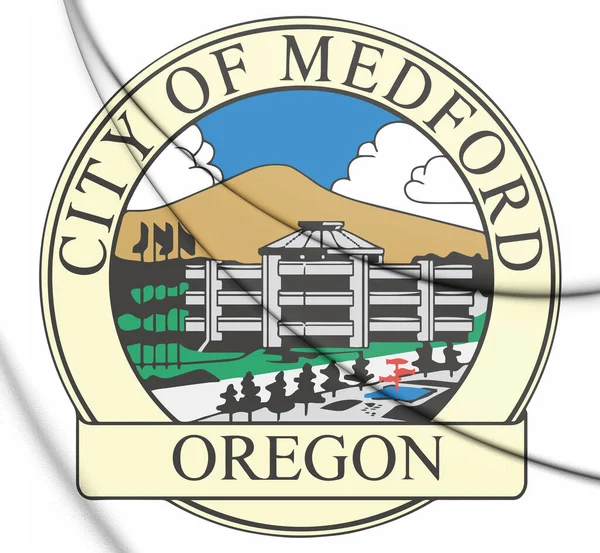 3D Seal of Medford (Oregon), USA. 3D Illustration.