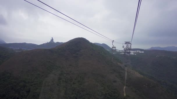 Hong Kong Κινα Φεβρουαριου 2016 Ngong Ping 360 Τελεφερίκ Στο — Αρχείο Βίντεο