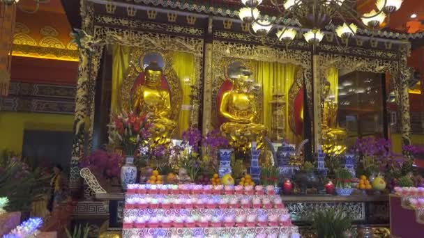 Hong Kong China Februarie 2016 Interiorul Mănăstirii Lin Insula Lantau — Videoclip de stoc